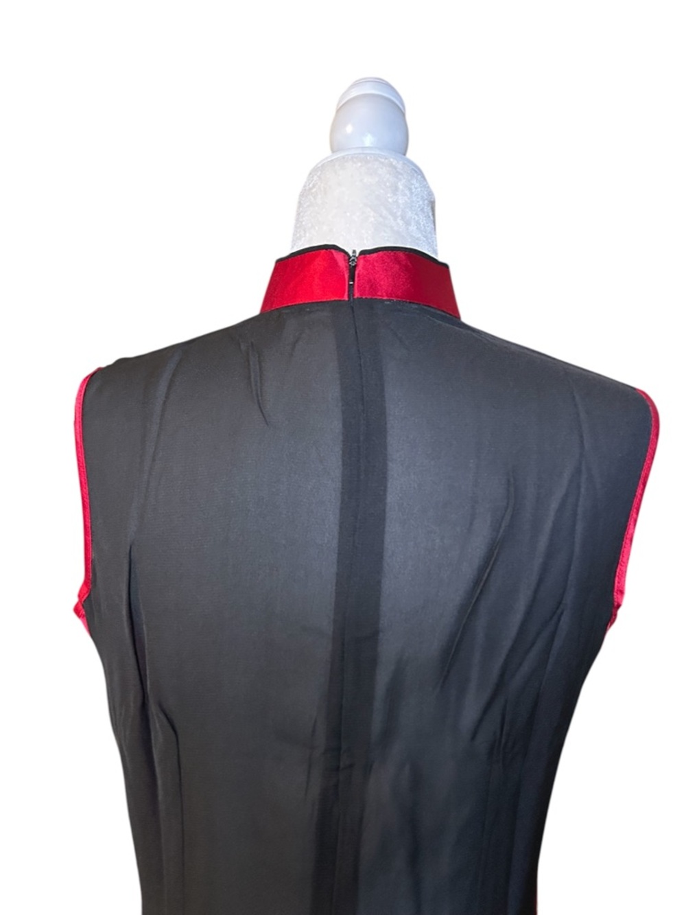 Silk Stunning Red & Black Asian Tunic Vest Statement Piece - Small - Picture 7 of 12